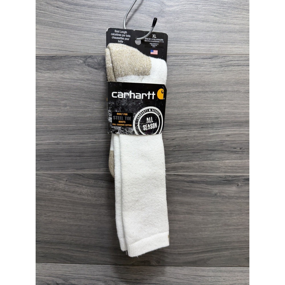 Carhartt Socks XL Pair Steel Toe All Season Work Boot Sz 11-15 White